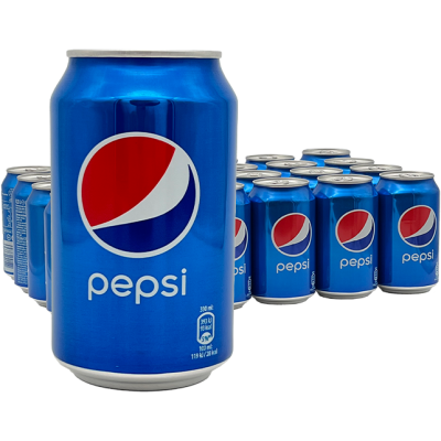 Frisdrank, Pepsi COLA, Tray 24 Blikjes 33 cl, MET GOEDE houdbaarheidsdatum 