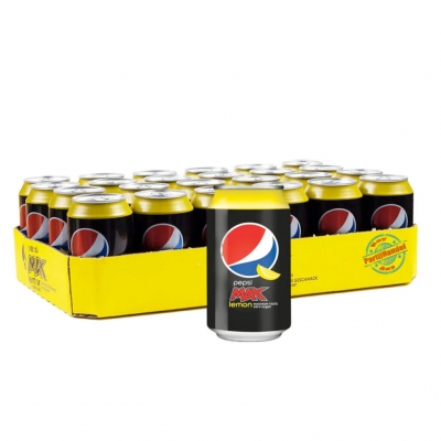 Frisdrank, Pepsi Cola MAX Lemon, Tray 24 Blikjes 33 cl, MET GOEDE houdbaarheidsdatum