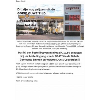 AANBIEDING ! WIJZIGING BEZORGEN