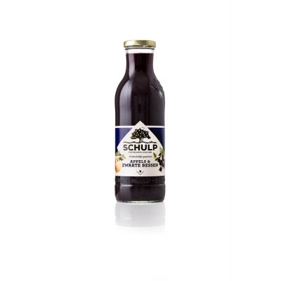 Schulp, Appel / Zwarte Bessen sap 100 % Sap. Fles 0.75 Liter